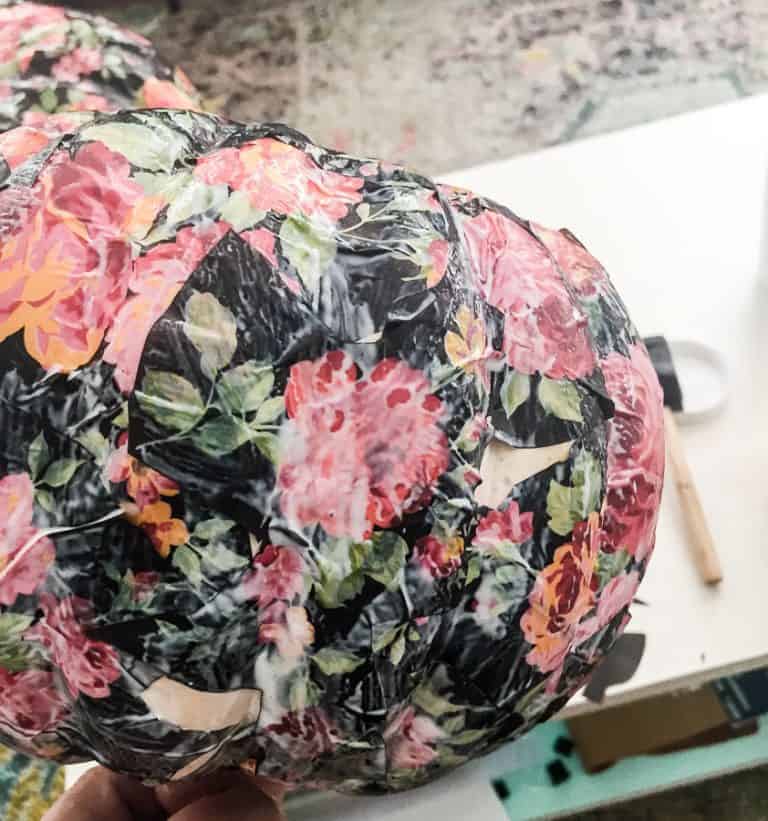 Tissue Paper Decoupage Pumpkins Easy No Carve Pumpkin Decorating