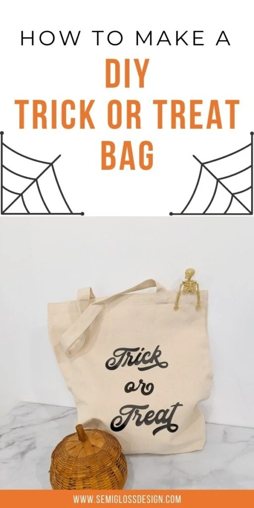 pin image - trick or treat bag with pumpkin