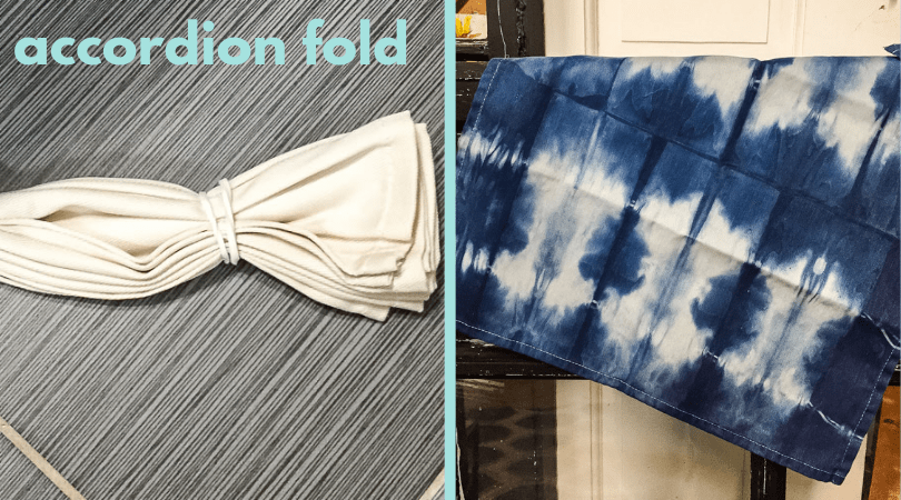 accordion fold for shibori tie dye