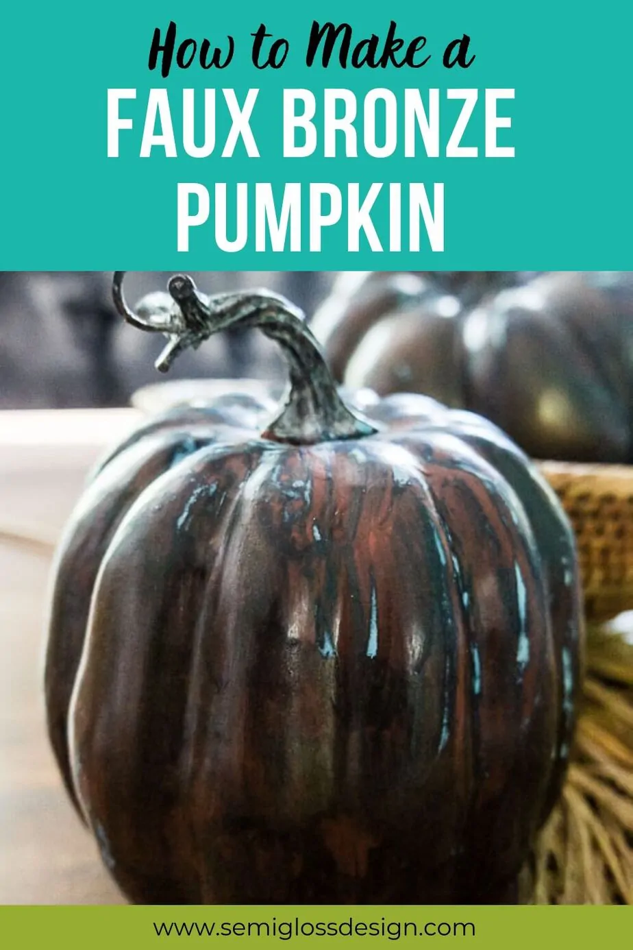 faux bronze pumpkin DIY