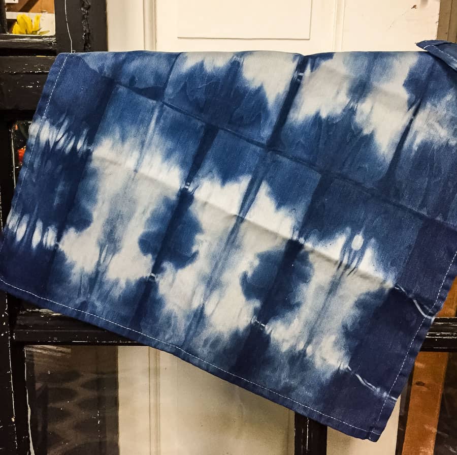 tie dyed indigo napkin