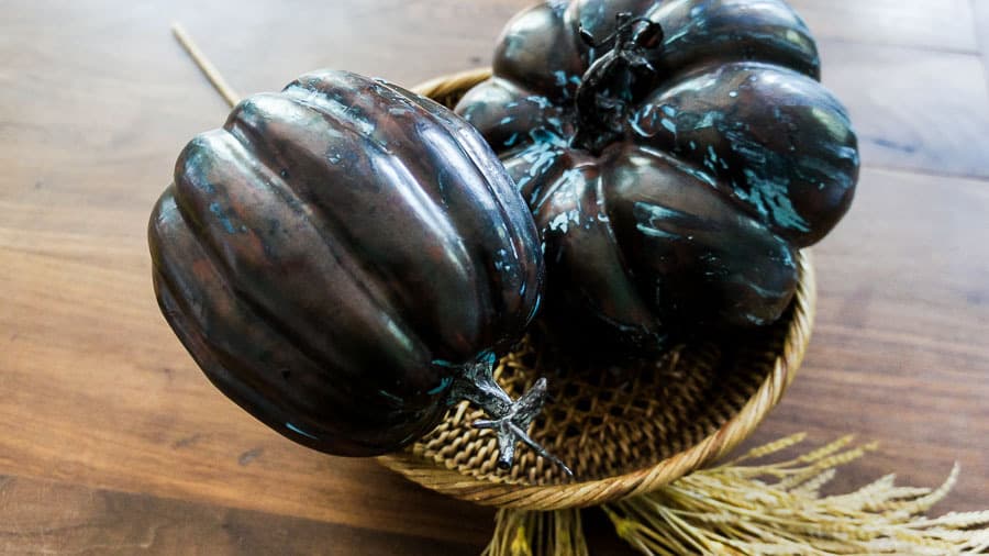 bronze patina pumpkins