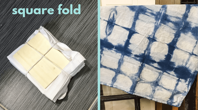 square fold for shibori dye