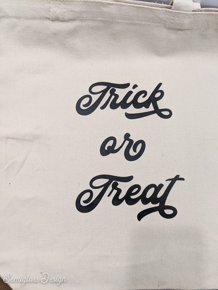 trick or treat vinyl on bag