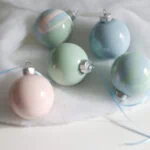 pastel ornaments on white background
