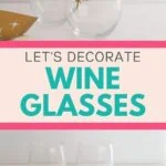 collage of vinyl decals and finished starburst wine glasses