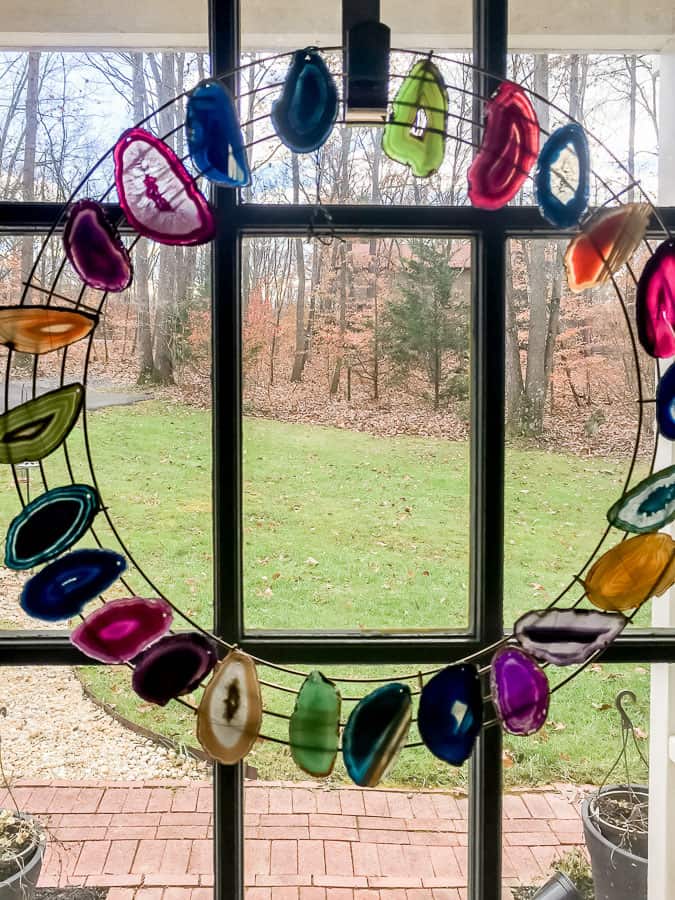 agate wreath on window