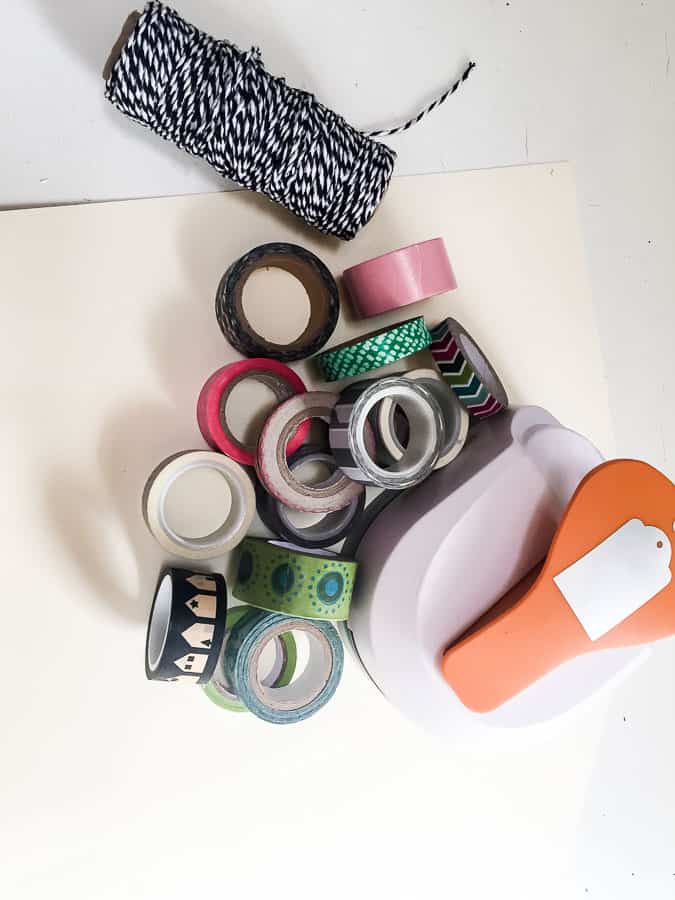 tag hole punch and washi tape