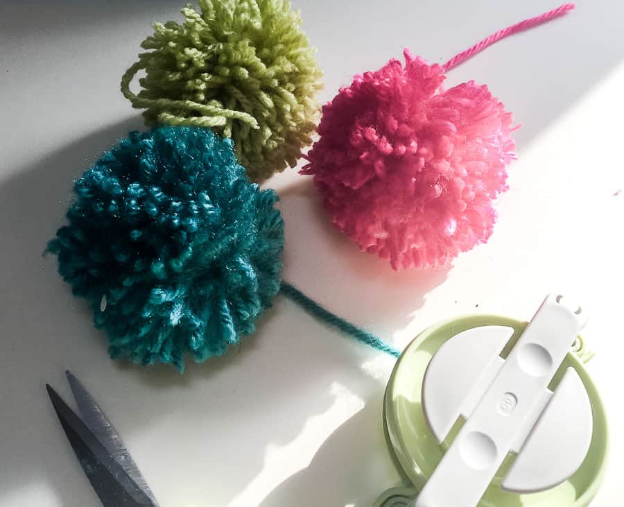 finished pom poms