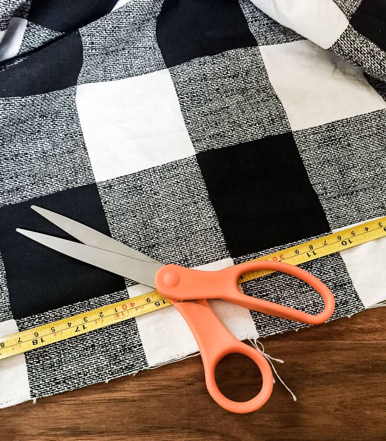 Scissors and buffalo check fabric