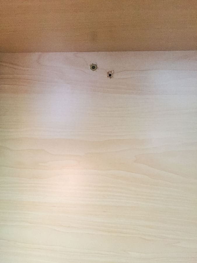 Screw cabinets into studs