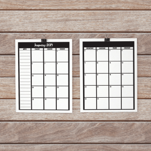 2 page calendar spread