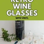 bottle of wine and wine glasses with stars
