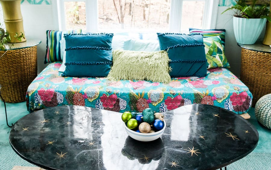 daybed and retro table