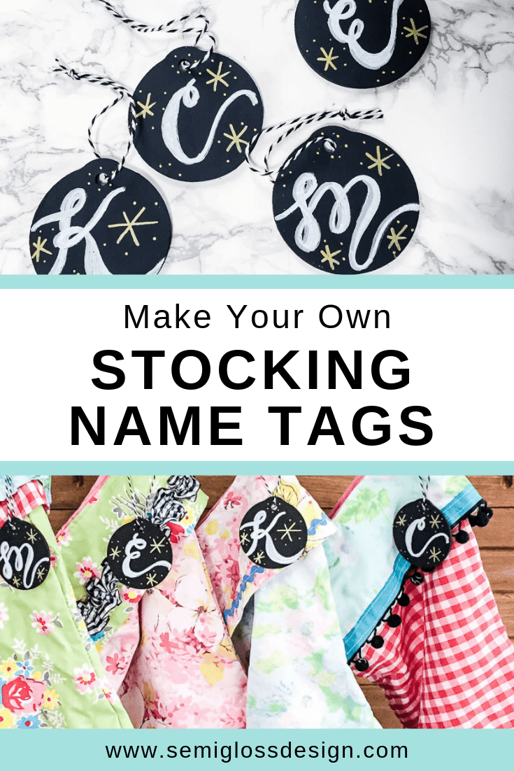 DIY stocking name tags with chalk markers