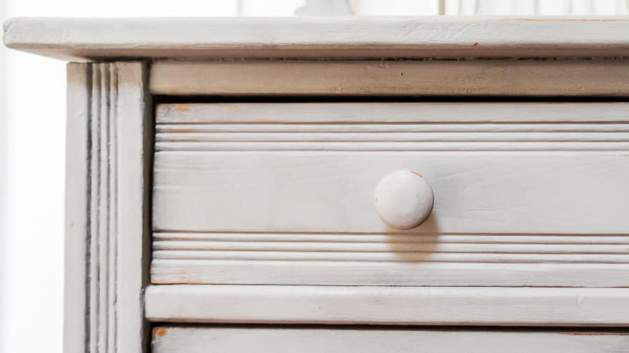 black wax on washstand