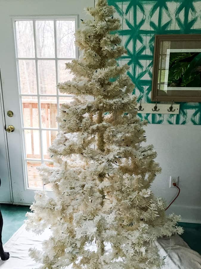 flocked white tree