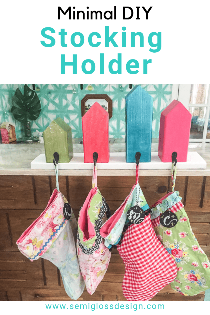 wooden house diy stocking holder