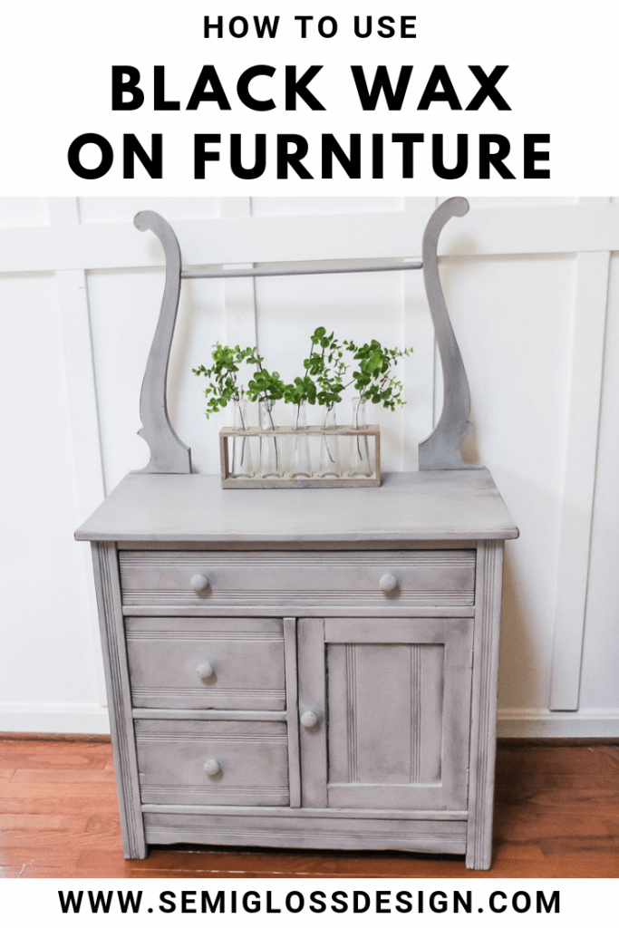 Washstand Makeover Using Black Wax for Furniture Semigloss Design