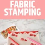 pencil bag with heart stamps