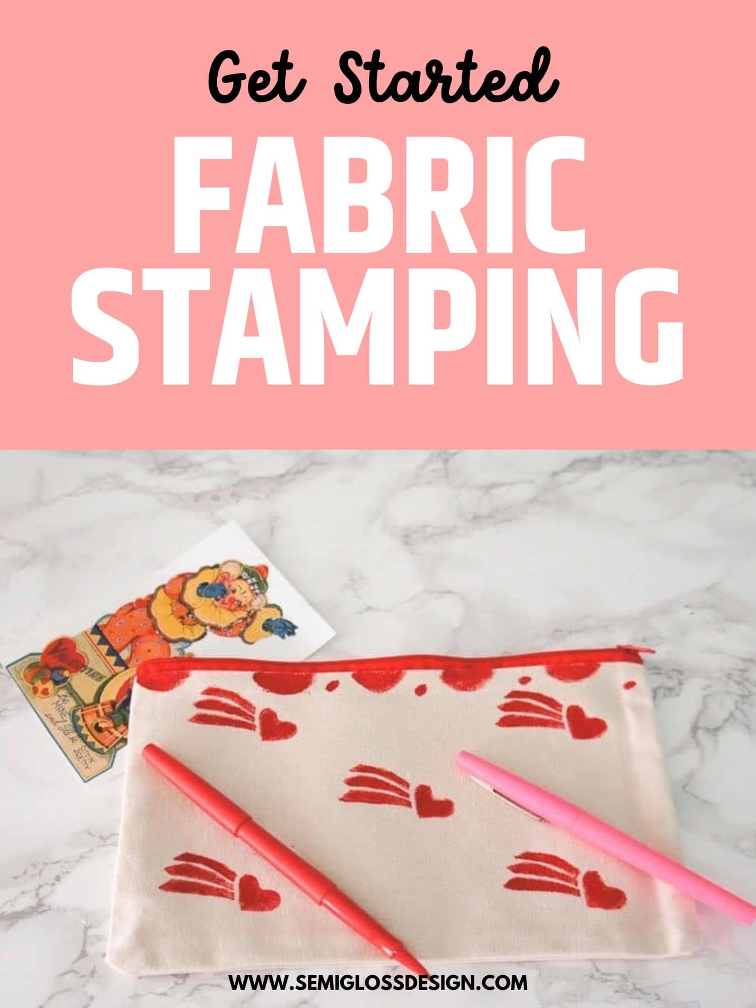 Make a DIY Stamp for Printing on Fabric - Semigloss Design