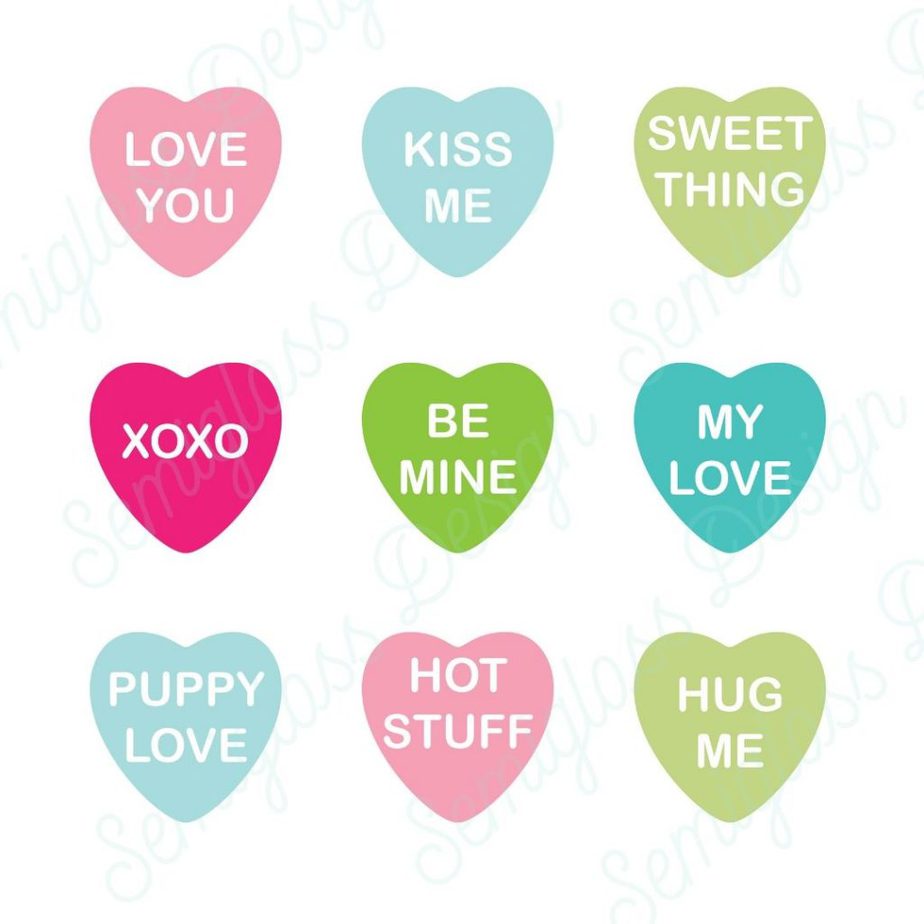 conversation hearts for valentine's day svgs