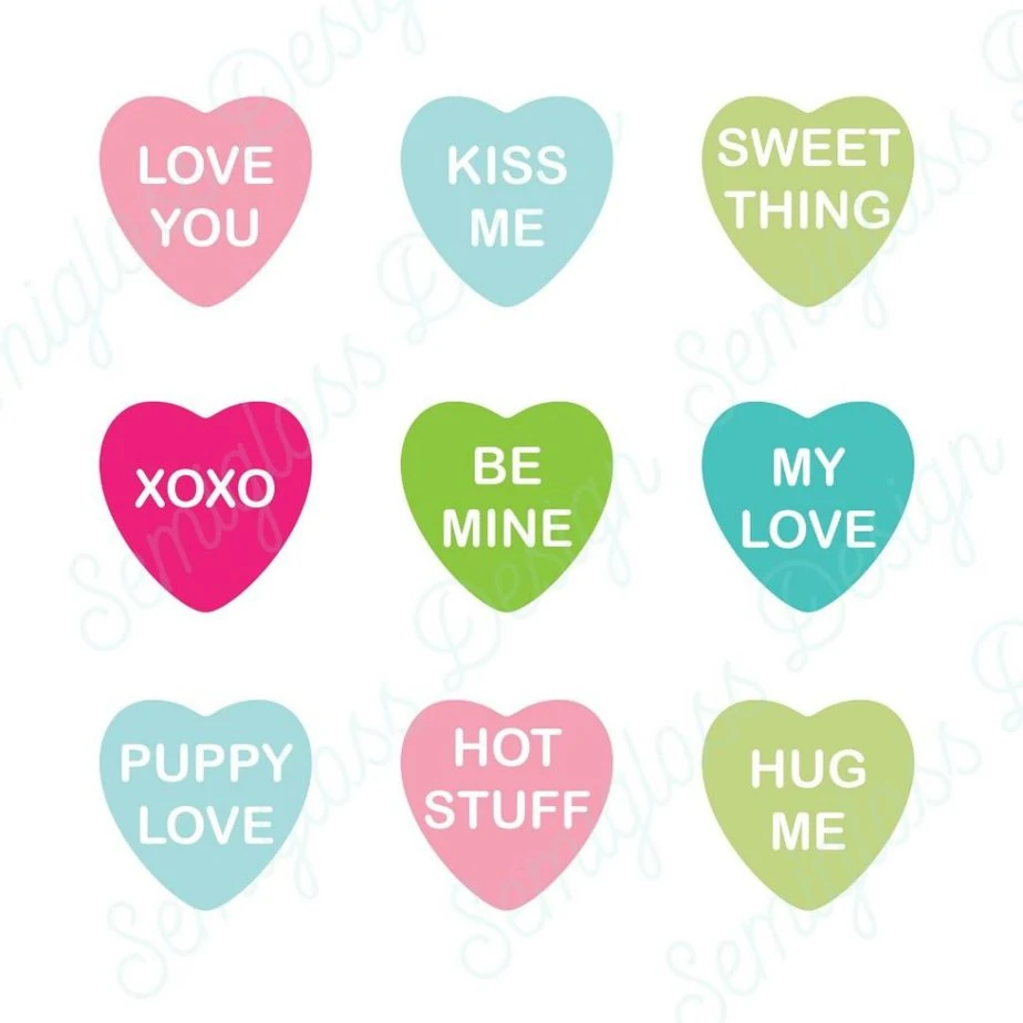 conversation hearts for valentine's day svgs