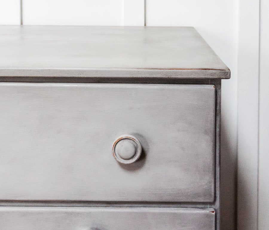 black wax on dresser painted in Country chic paint pebble beach