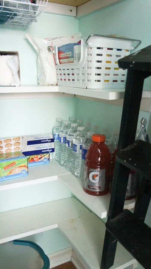 extra pantry space in the linen closet