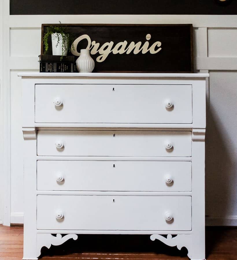Painting black furniture white deals