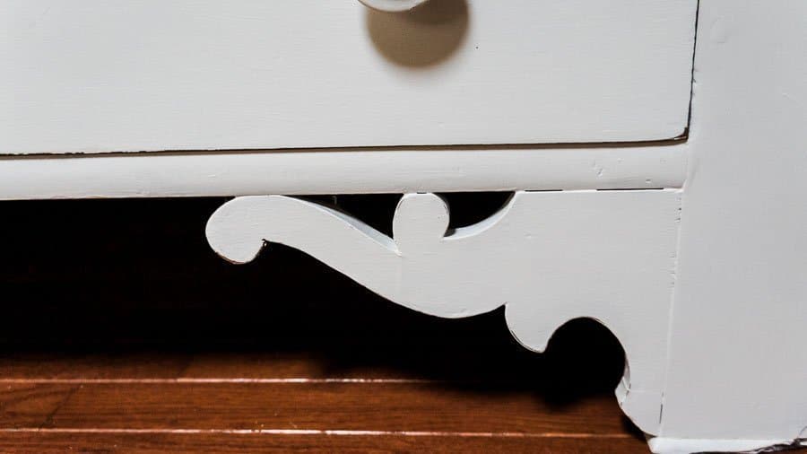 white dresser details