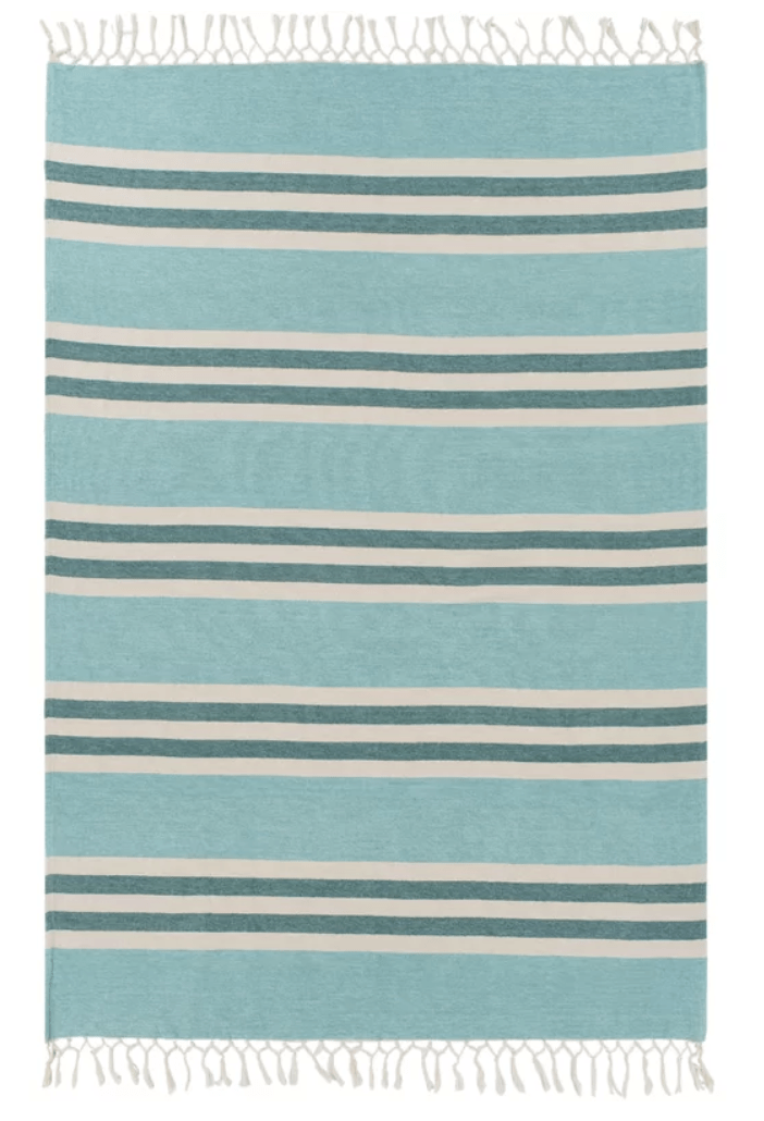 aqua striped blanket