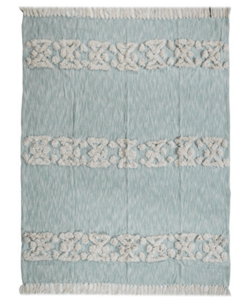 light blue throw blanket