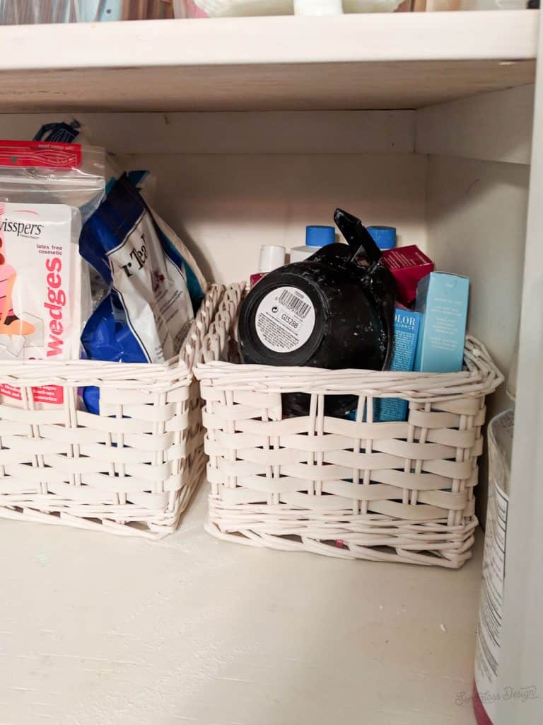 closet organization in bathroom