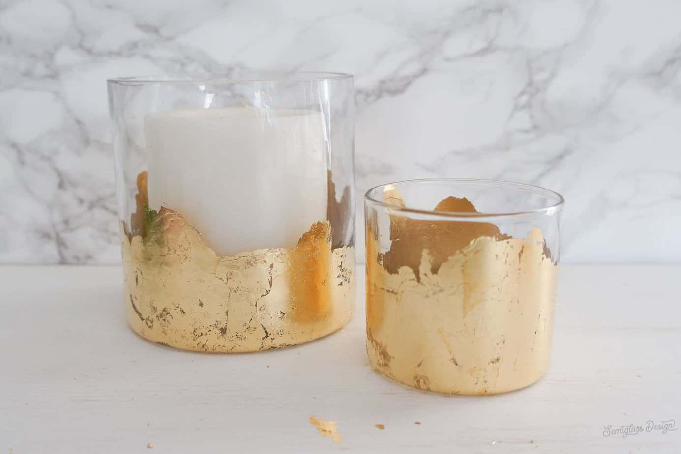 How to Apply Gold Leaf to Glass: Easy DIY Candle Holder