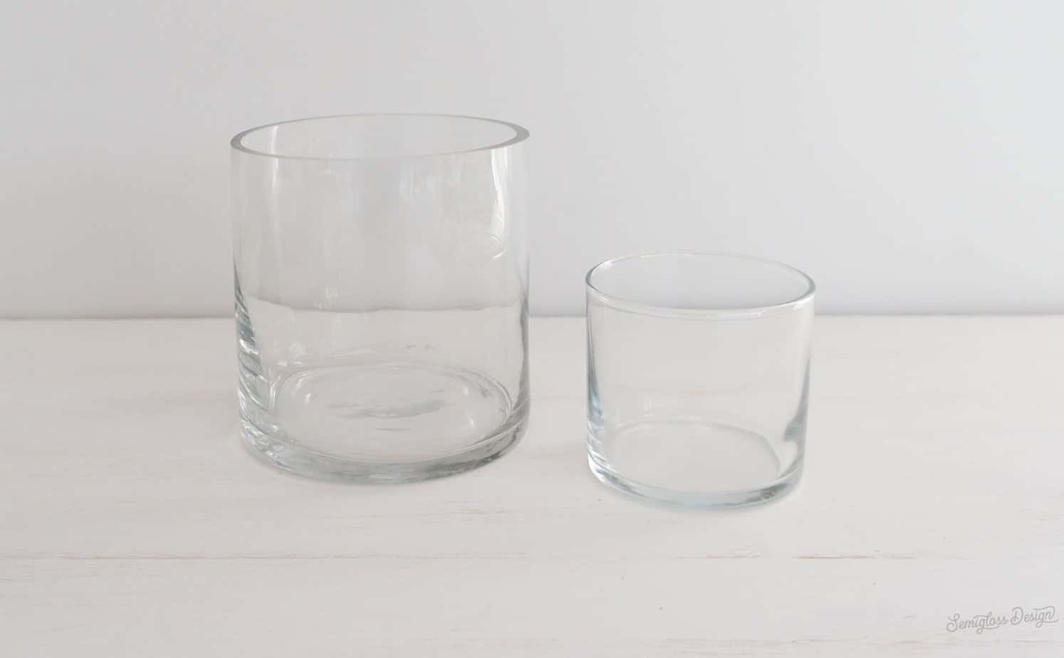 plain glass candle holder