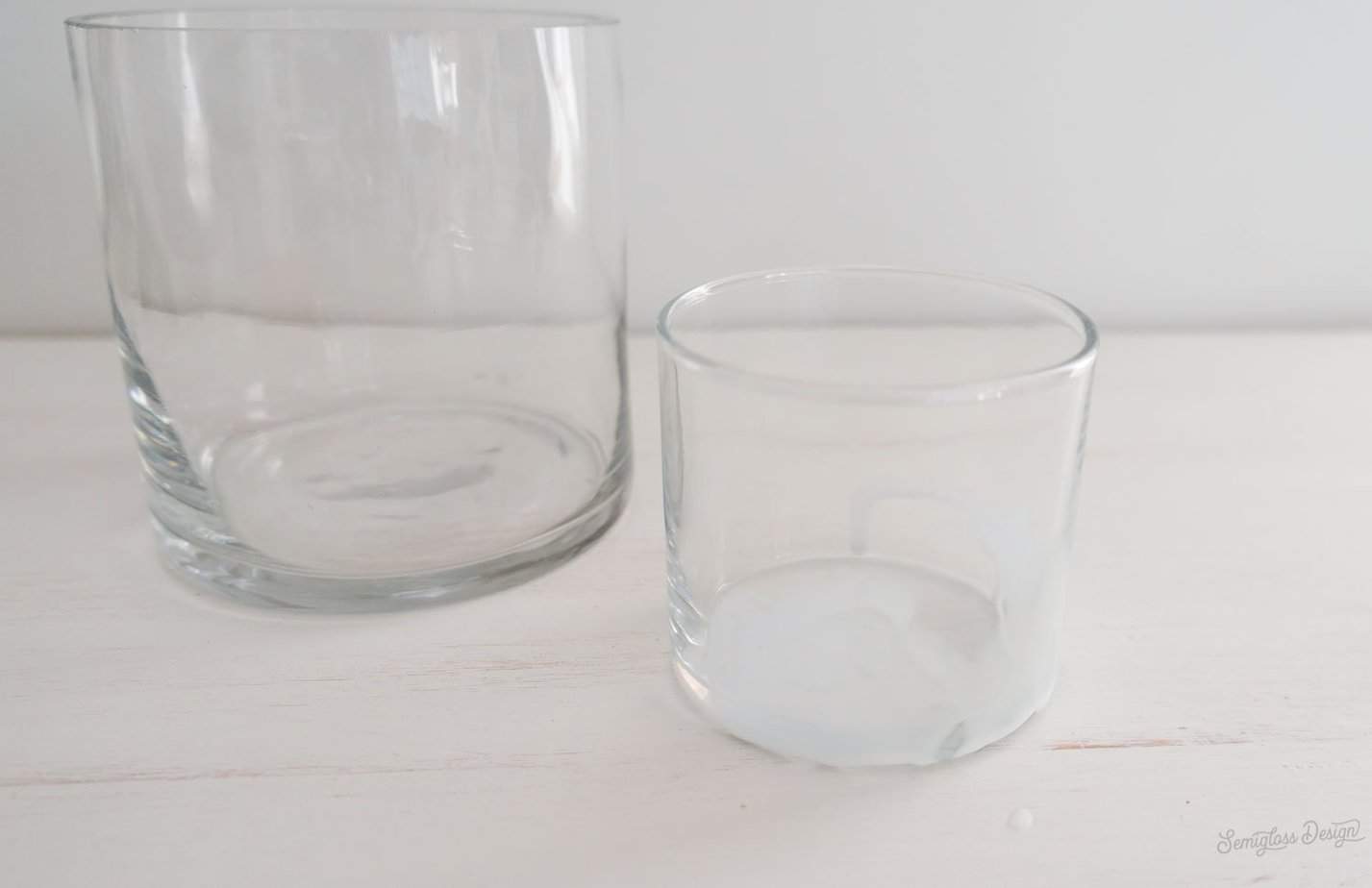 adhesive on glass candle holder