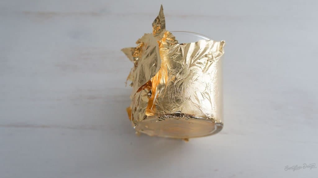 How to Apply Gold Leaf to Glass Easy DIY Candle Holder