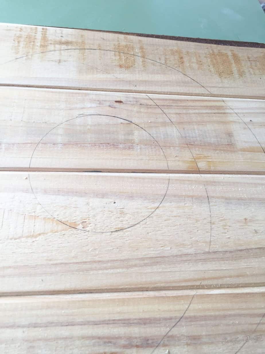 traced circles onto wood