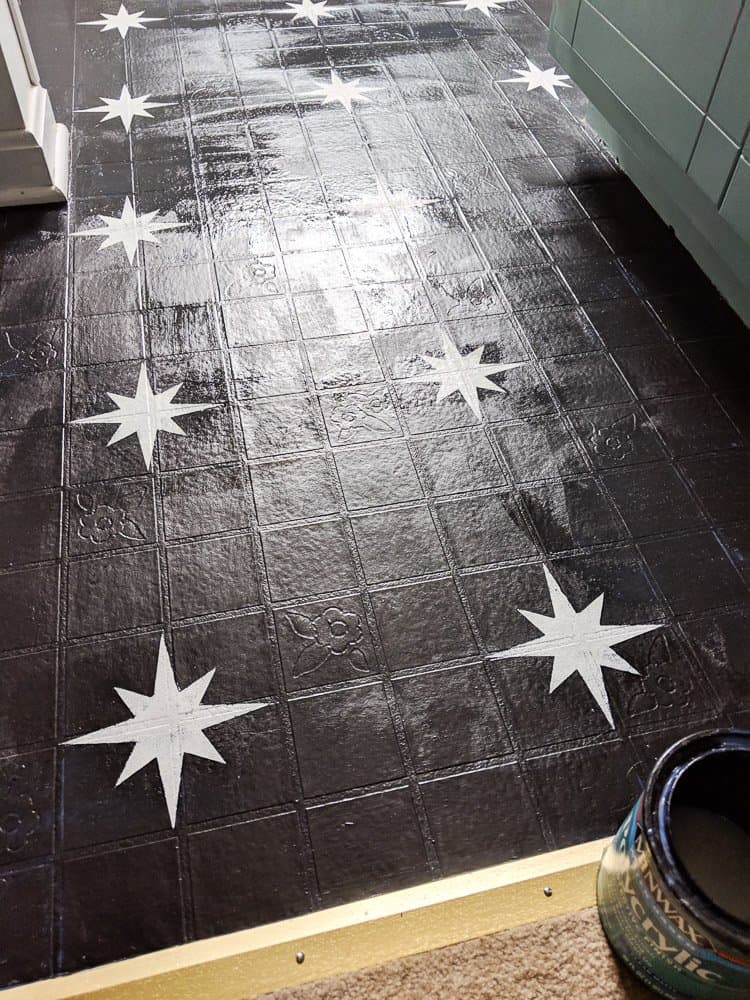 stenciled floor