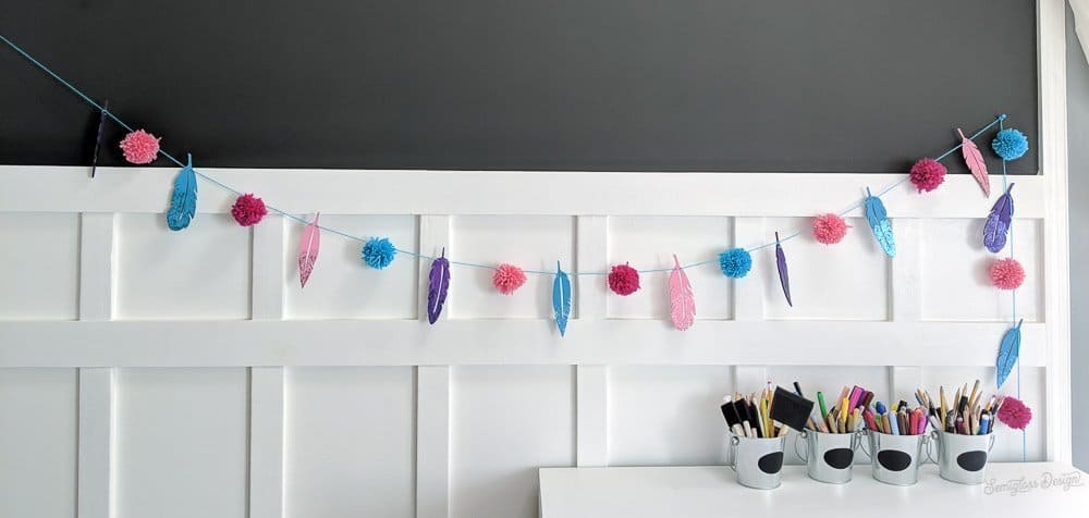 boho diy garland on wall