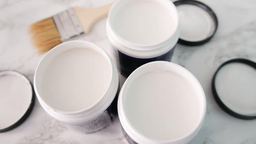 white paint pots