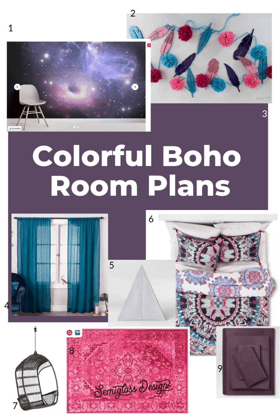 colorful boho bedroom plans