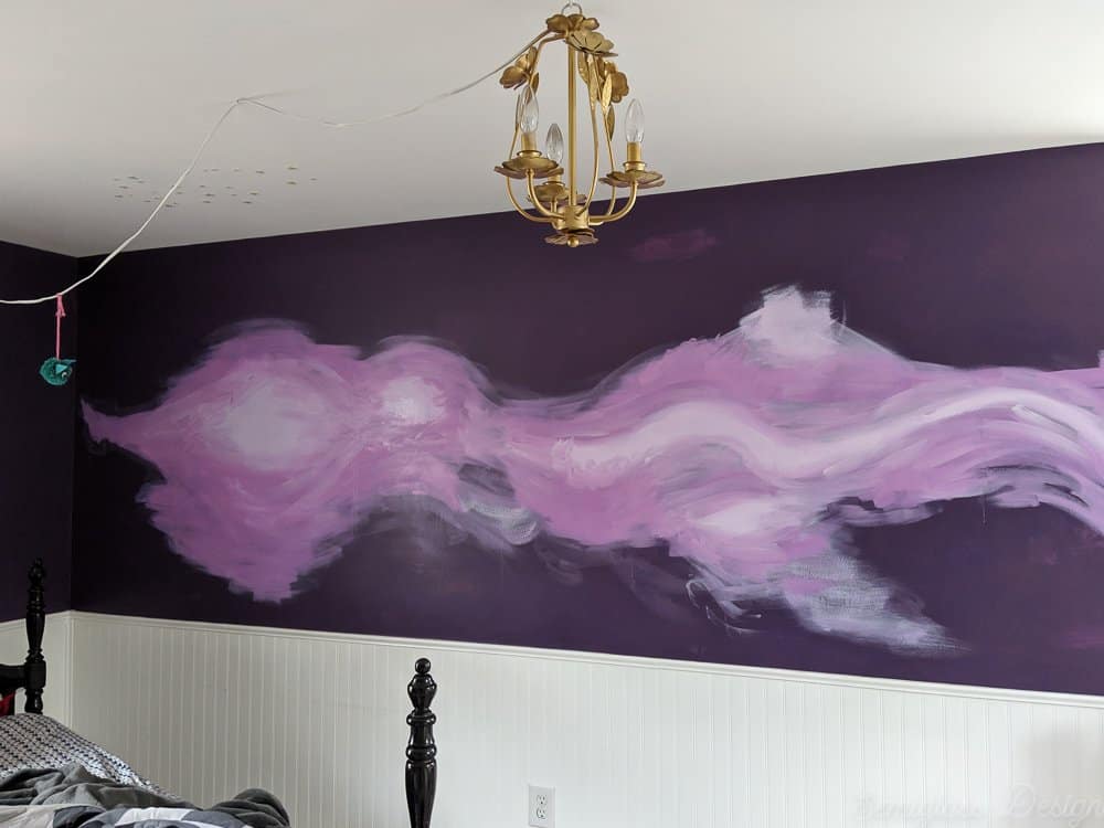 blending paint for galaxy mural