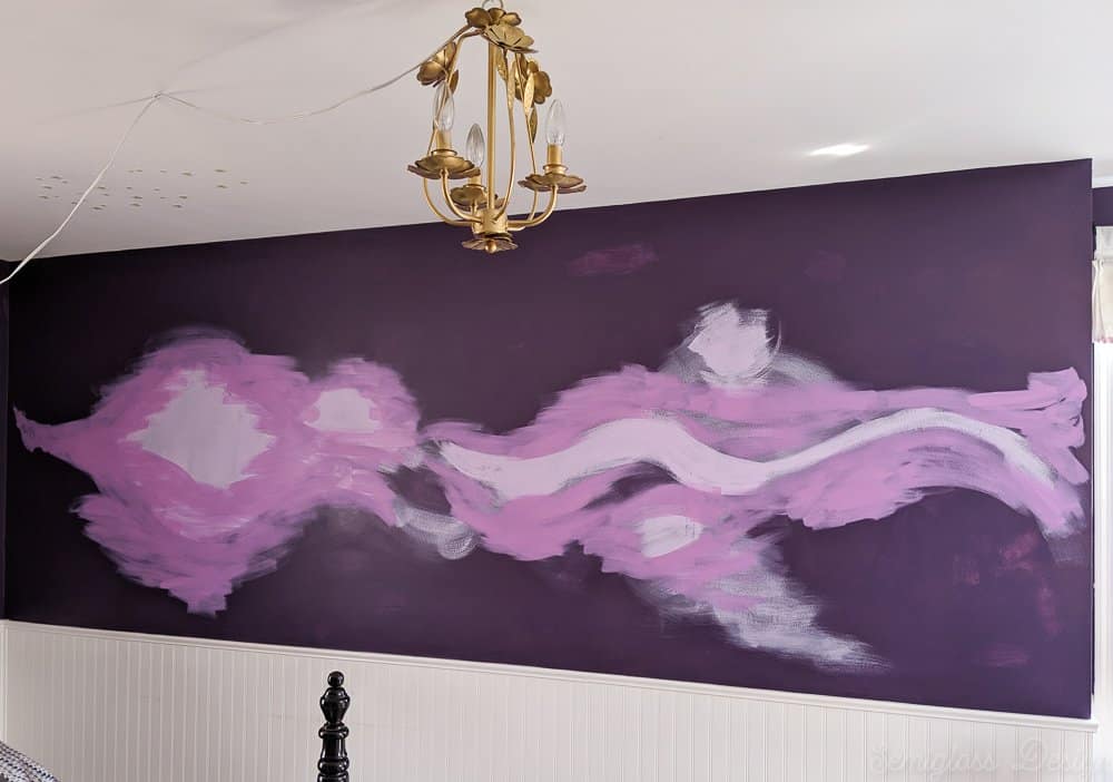 galaxy mural in progress