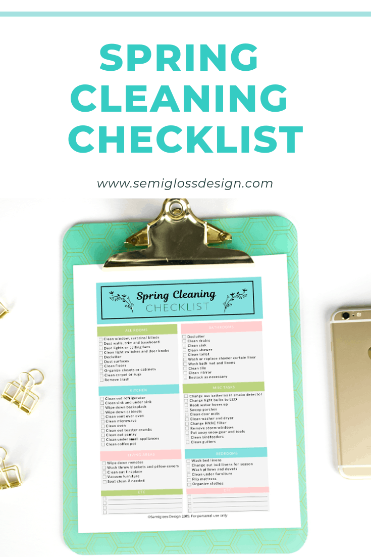 spring cleaning checklist printable