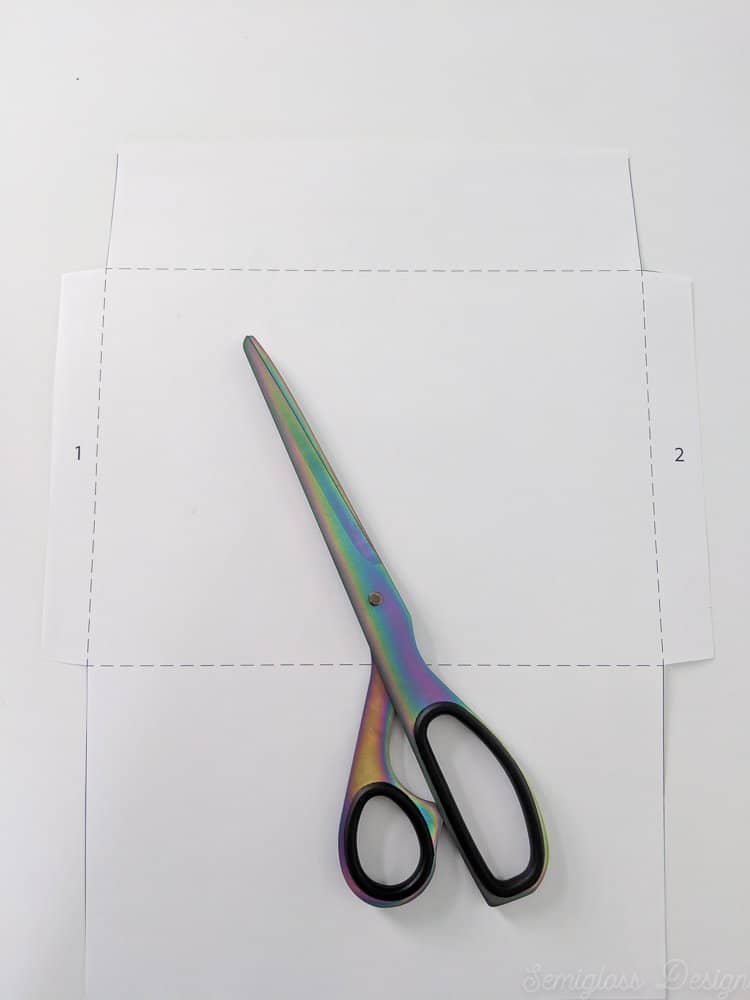 envelope template cut on markings