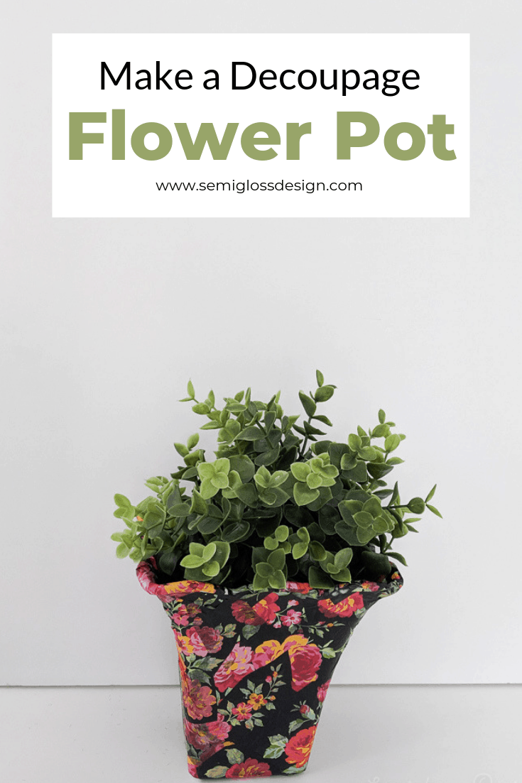 floral decoupage flower pot