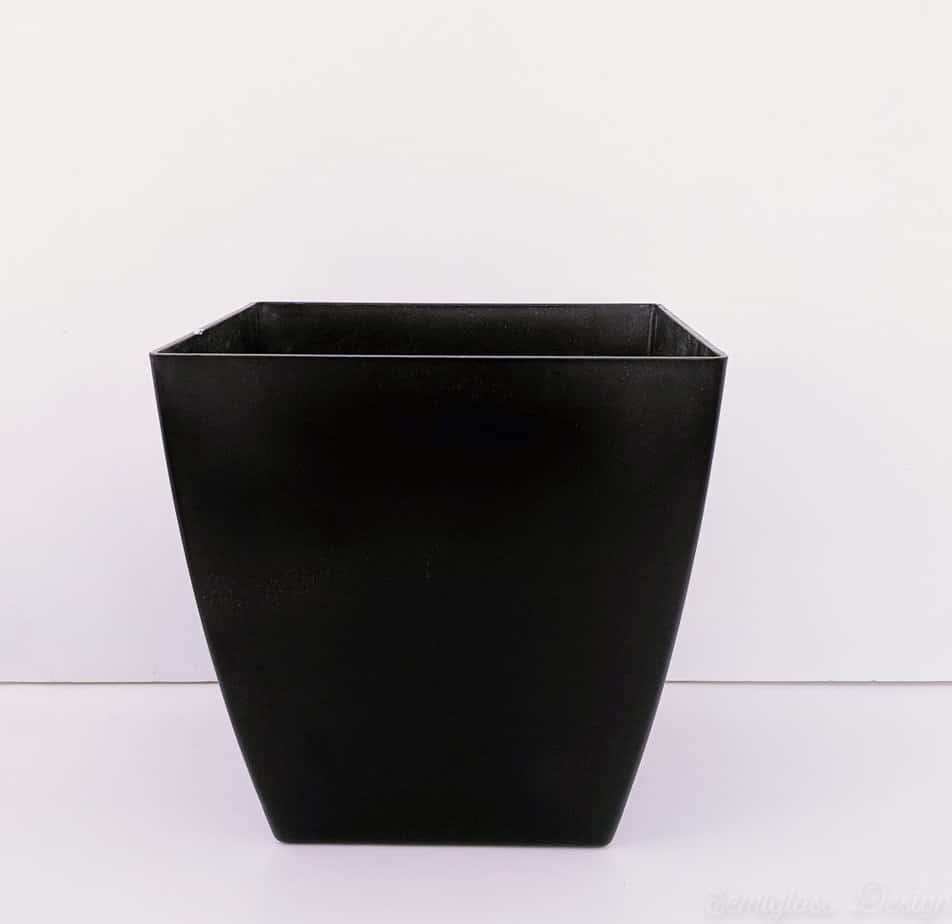 black spray painted planter