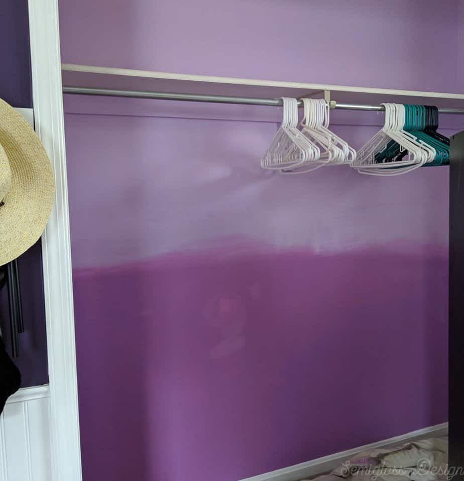 purple faded paint in closet